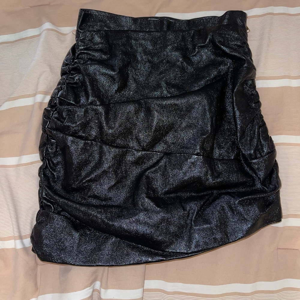 black leather skirt